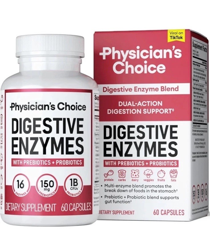Physician’s Choice Digestive Enzymes Organic Prebiotics & Probiotics 60 Servings