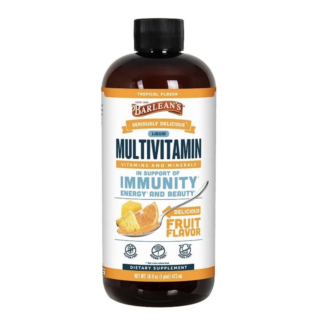 Barleans Liquid Multivitamin For Men & Women Immunity Support Fruit Flavor 16oz