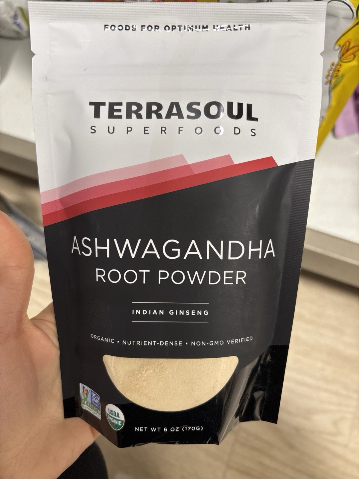 Terrasoul Ashwagandha Organic Root Powder Indian Ginseng 6oz Non-GMO Exp 12/2026