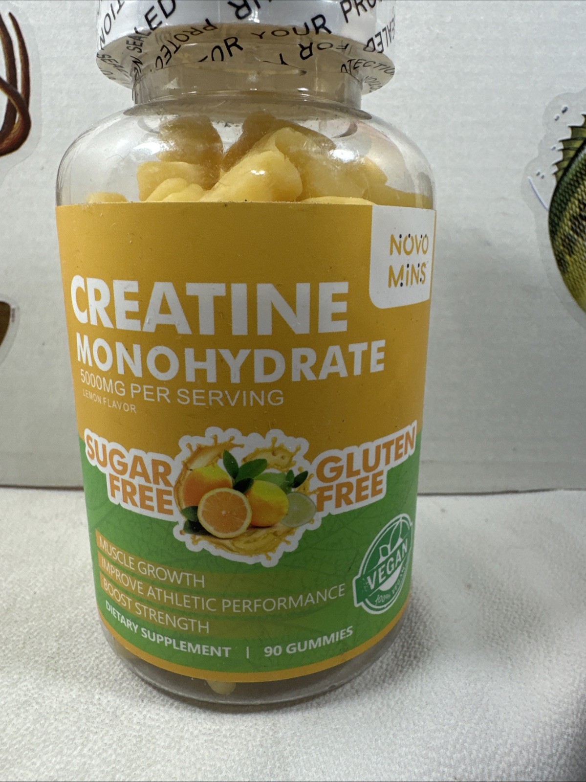 Creatine Monohydrate Gummies 5000mg Sugar Free Gluten Free 90 Count Exp 06/26