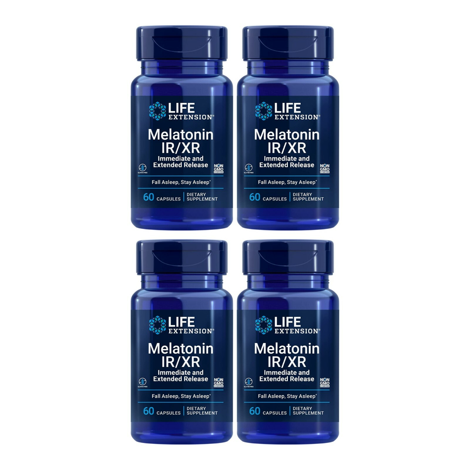 Life Extension Melatonin IR/XR Helps You Fall Asleep & Stay Asleep 60 Capsule