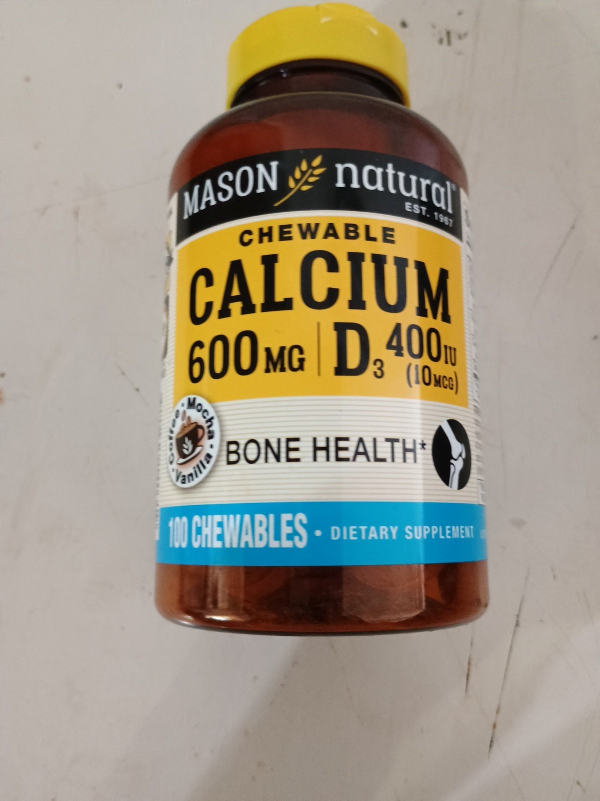 Chewable Calcium + D3, Coffee Mocha , 600 mg, 100 Chewables