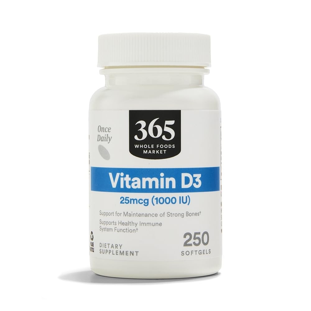 Vitamin D3 Supplements 1000 IU 250 Count 365 by Whole Foods Market