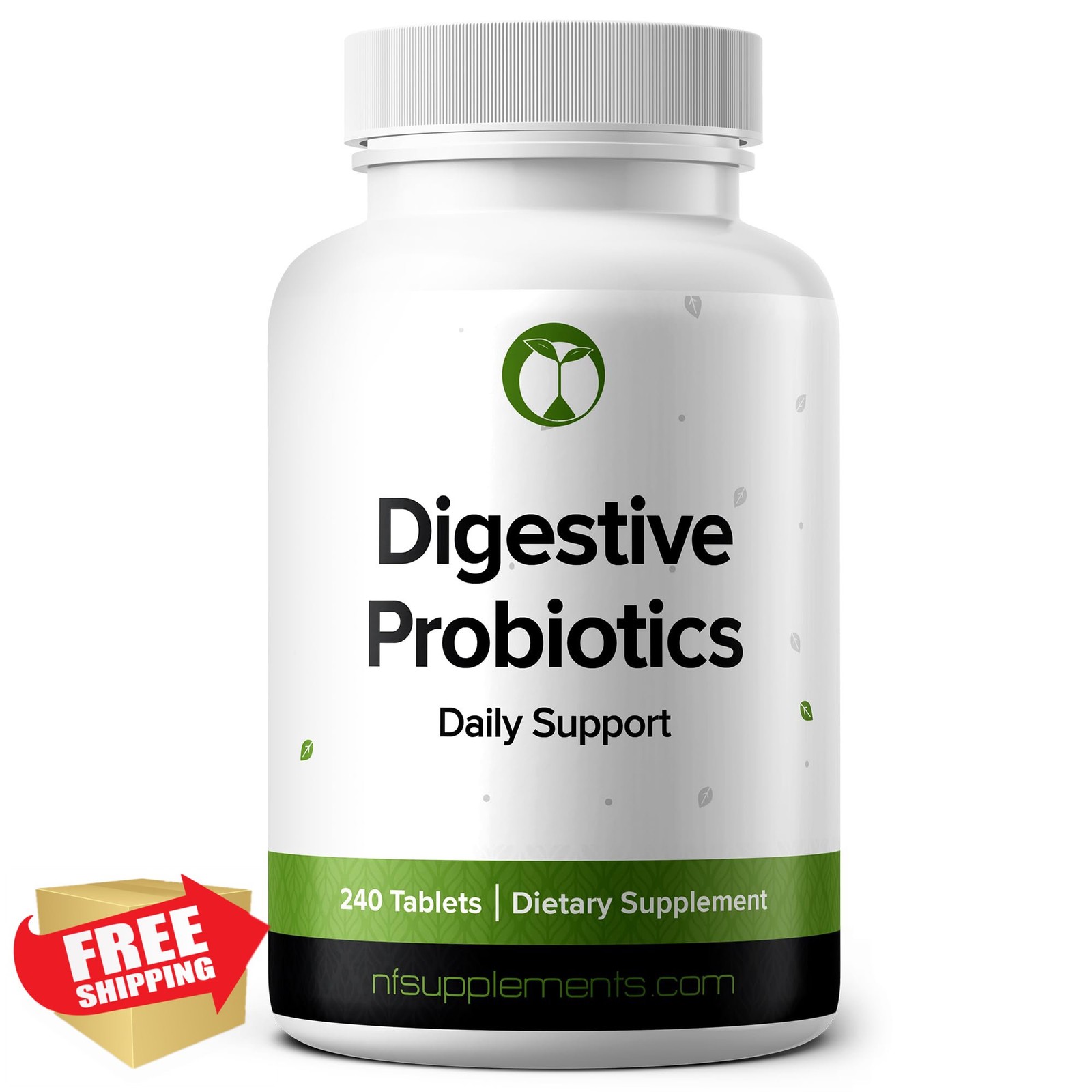 Natural Foundation Probiotics Digestive Health 240 Tablets 3 Billion CFU