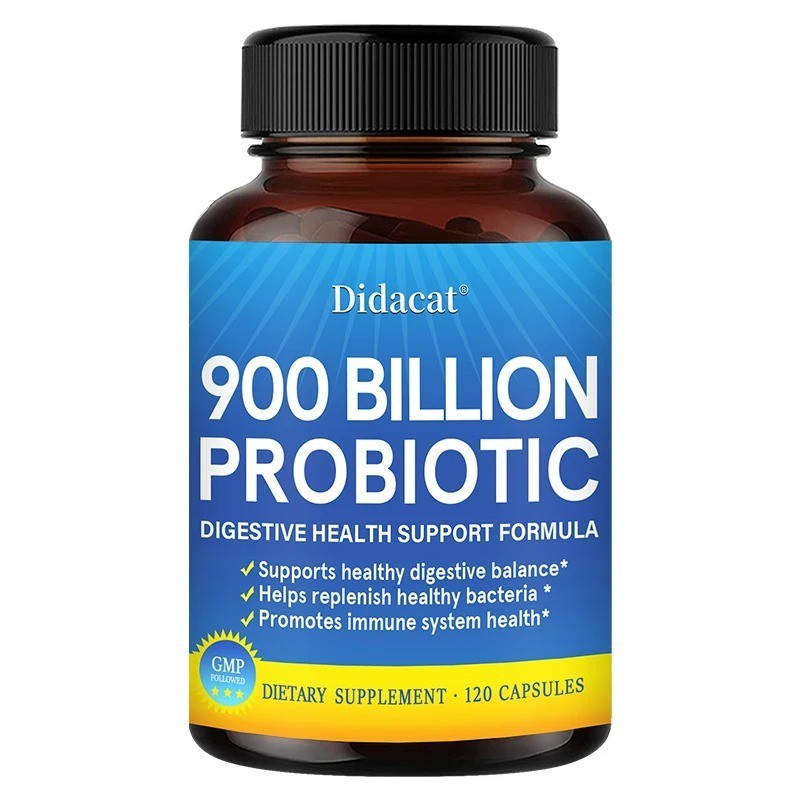 Vegan Probiotics for Men & Women with Prebiotic Fiber – 120 Capsules Gut Health