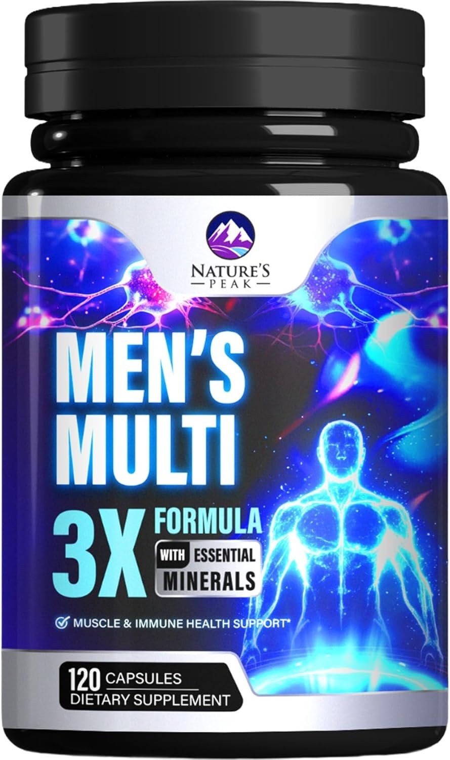 Men’s Multivitamins Supplement – with Vitamin B12, A, C, D, E, Zinc & Calcium