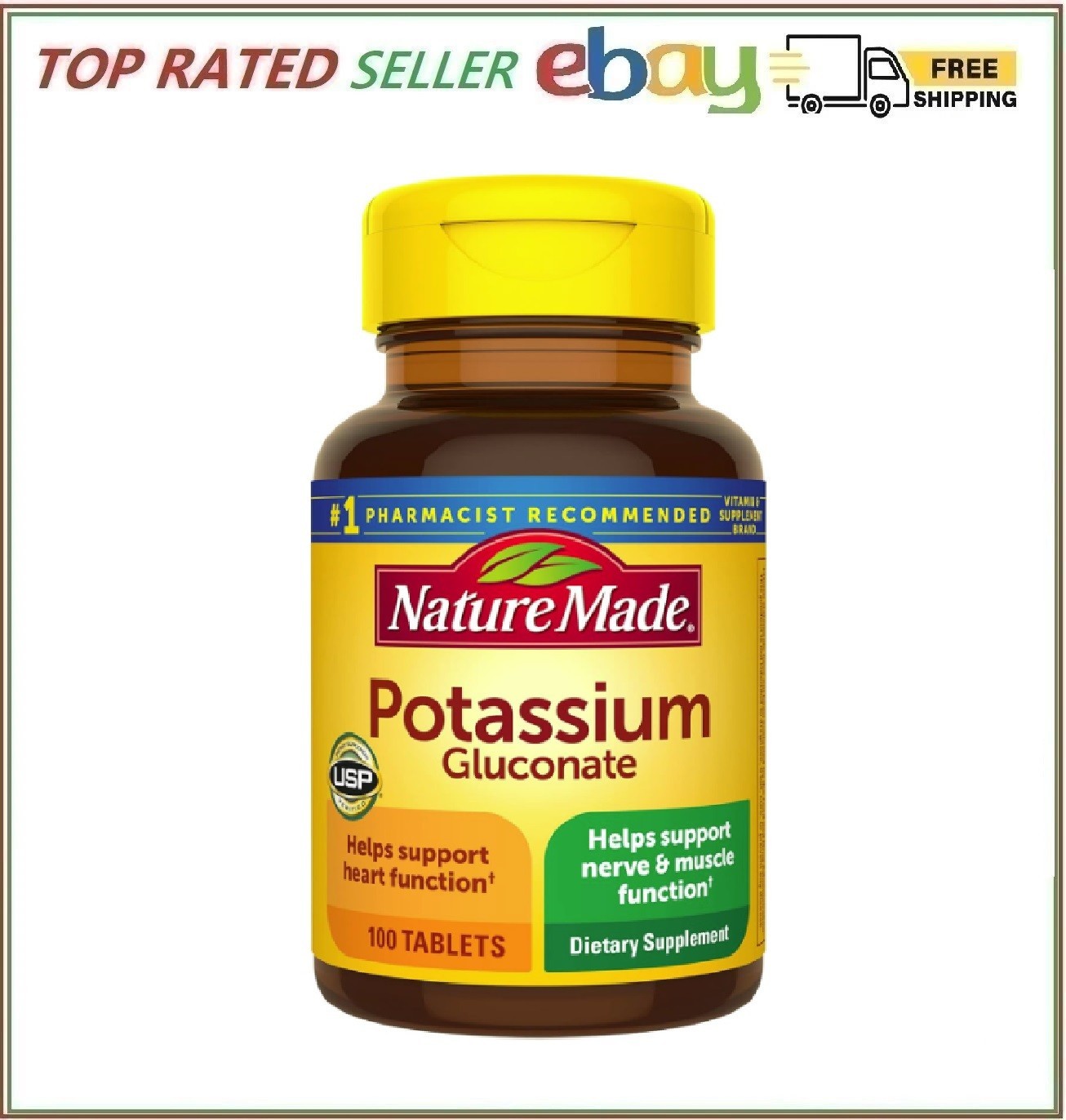 Nature Made Potassium Gluconate 550mg Dietary Supplement Heart Health Supplement