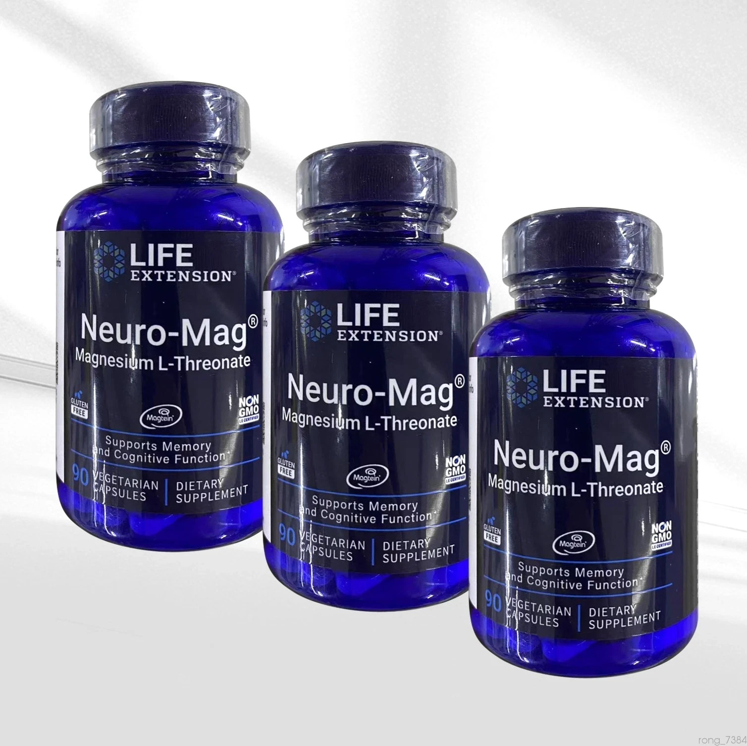 3 PACK Neuro-Mag Magnesium L-Threonate from 2000 mg Magtein – Life Extension
