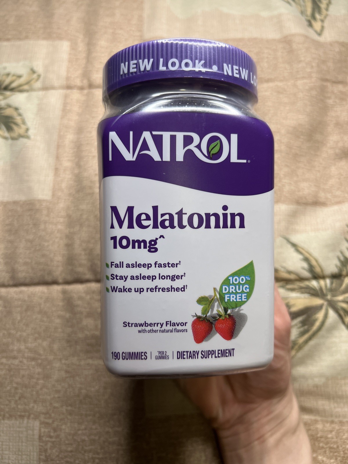 Natrol Melatonin 10mg Sleep Aid Strawberry 190 Gummies Exp 05/2027 Brand New
