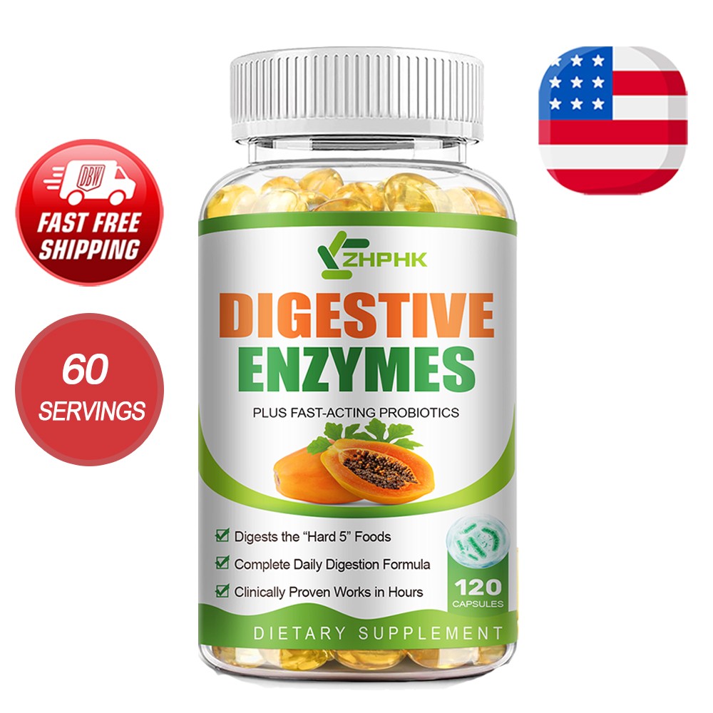 Plant-Based Digestive Enzyme Capsules – Acid Reflux Relief & Gut Comfort Support