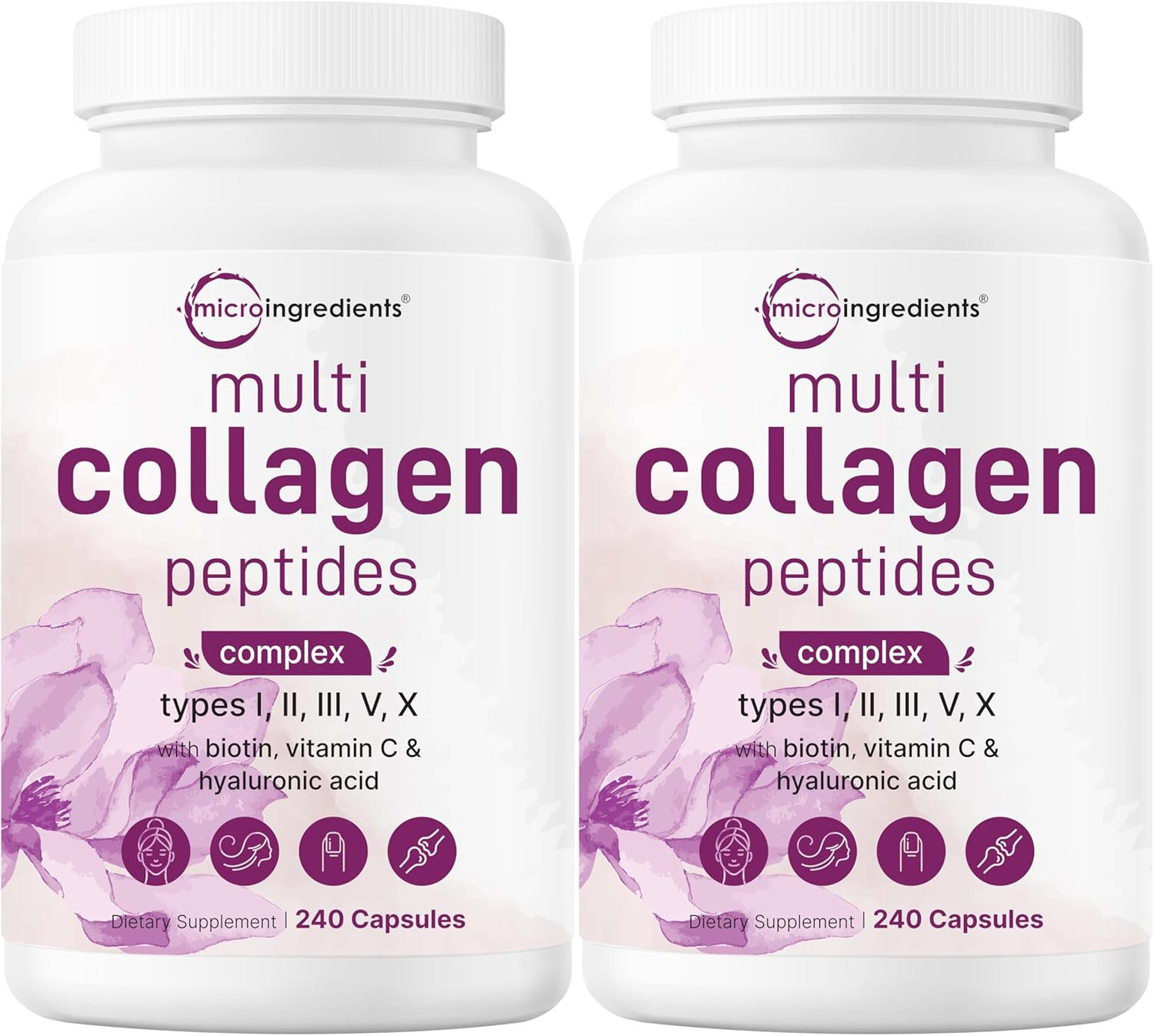 2 Pack Multi Collagen Pills for Women & Men, 480 Capsules | Type I, II, III, V,