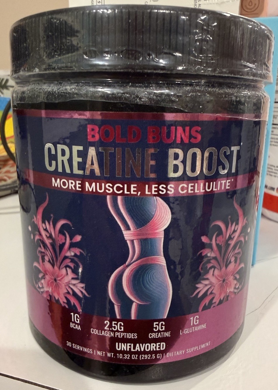 Bold Buns Creatine Boost. Unflavored. Collagen Peptides. BCAA. 30 Servings