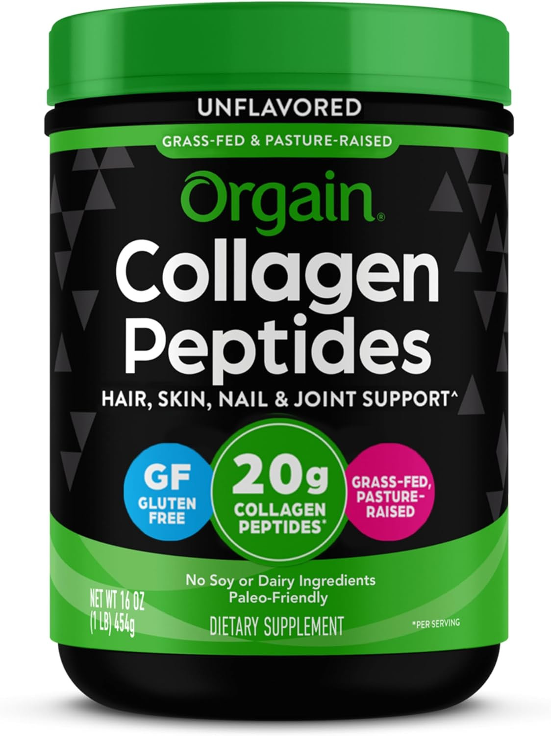 Hydrolyzed Collagen Peptides Powder for Women & Men, 20G Grass Fed Collagen, Unf
