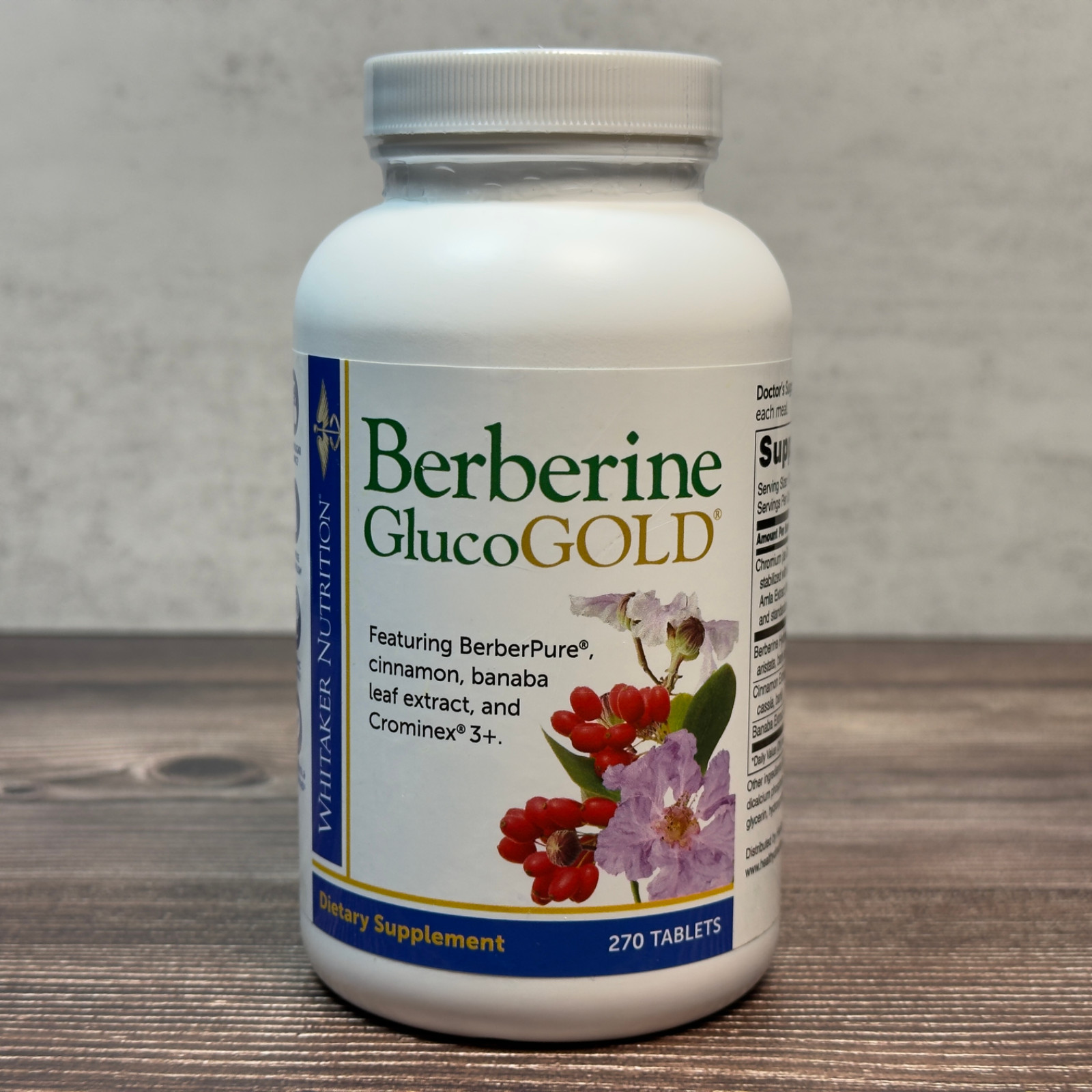 Whitaker Nutrition Berberine GlucoGOLD – 270 Tabs – New – Free Ship – Exp: 08/26