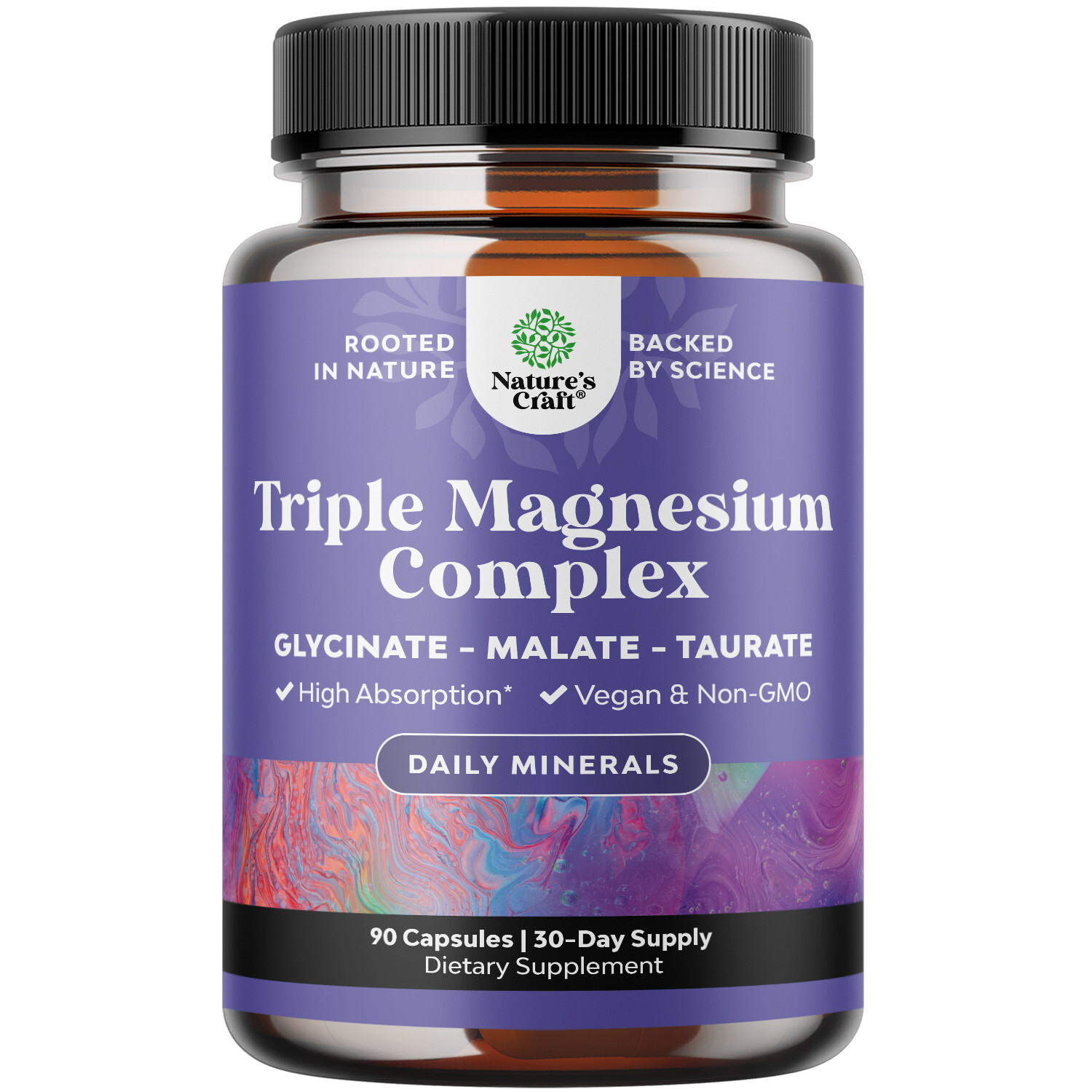 Triple Magnesium Complex Supplement Elemental – Sleep Muscle Non GMO Vegan