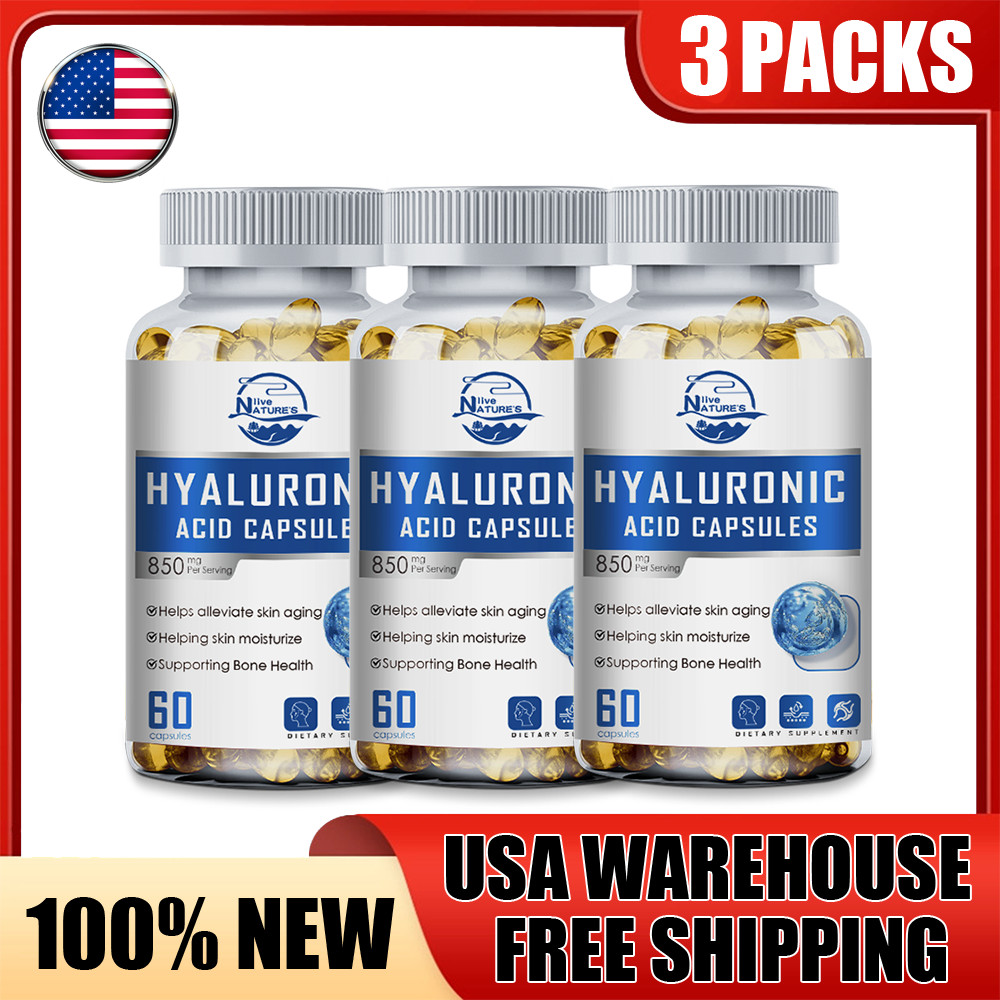 3 Pack Hyaluronic Acid With Collagen & Vitamin C | Joint and Skin Health Support