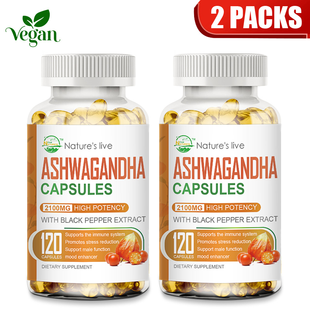 Ashwagandha 2100mg – 240 Veggie Softgels – Natural Stress & Anxiety Support