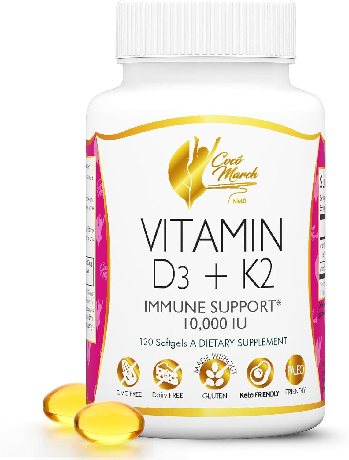D3+K2 10,000 IU – High Potency Supplement for Women & Men Bone & Joint Health