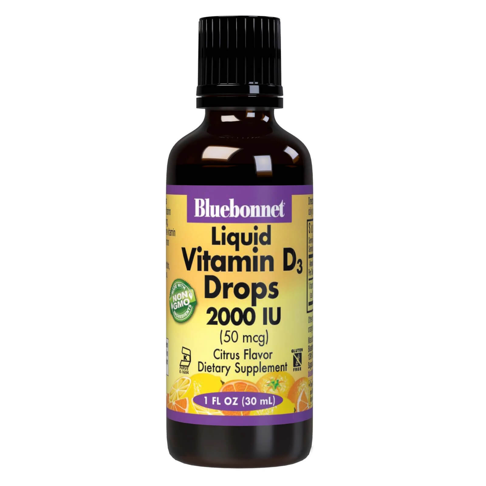 Bluebonnet Liquid Vitamin D3 Drops 50 Mcg 2000 IU Citrus 1 fl oz