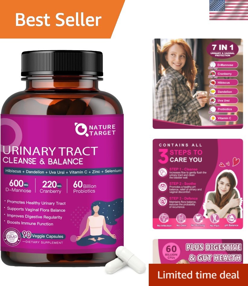 Probiotics for Women Urinary Tract Health with D Mannose & Cranberry – 60 Bil…