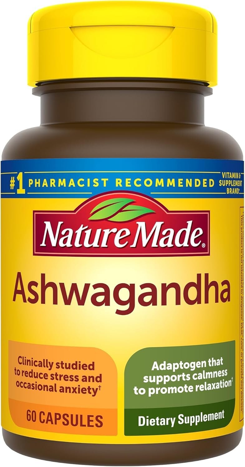 Nature Made Ashwagandha Capsules 125mg for Stress Support 60 Capsules