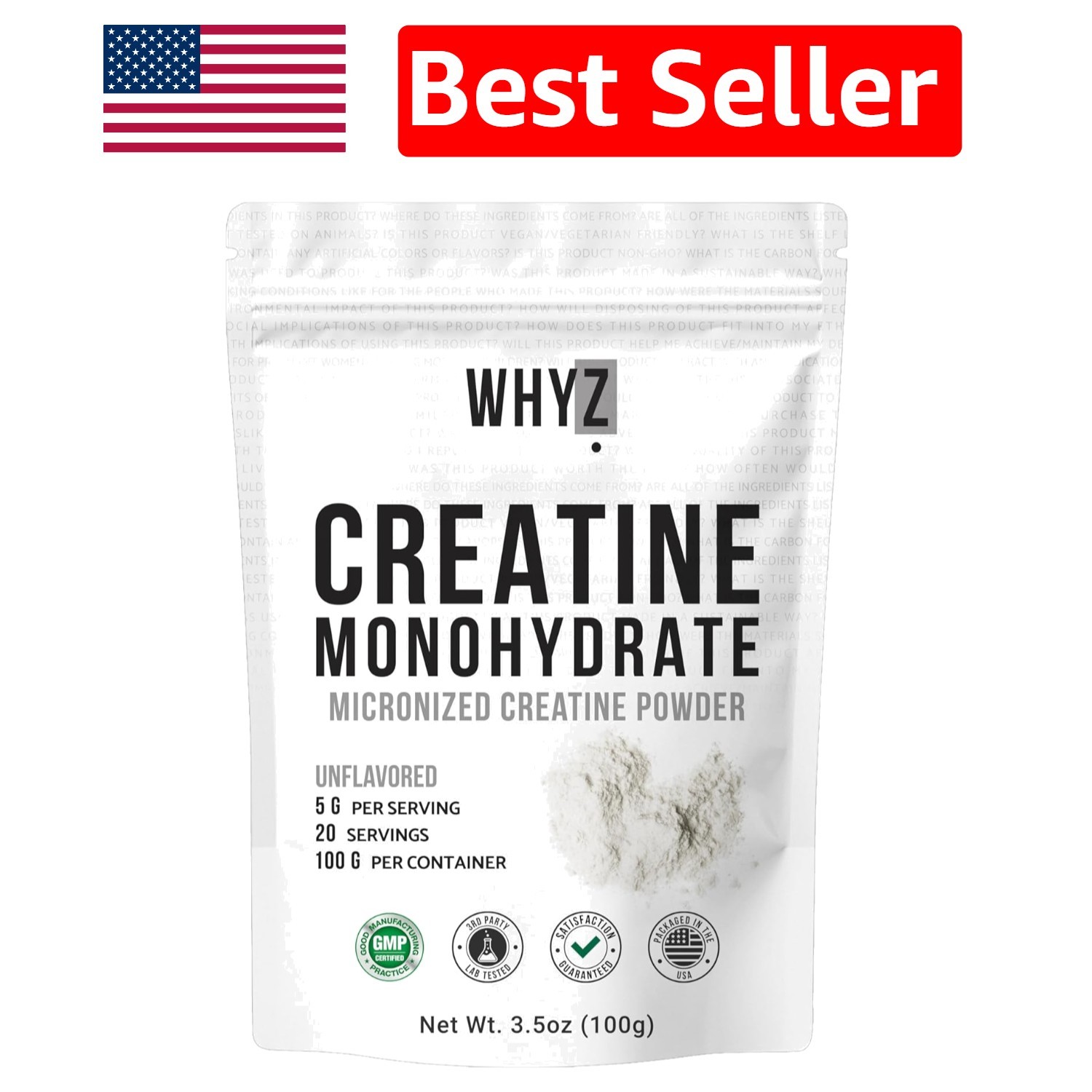 Powerful Micronized Creatine Monohydrate, 3.5oz for Enhanced Workout Performance