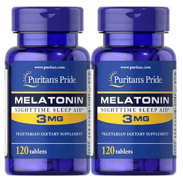 2 x Puritan’s Pride Rapid Release Melatonin 3 mg Supports Sound Sleep 240 count