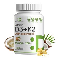 SUPPLEMENT DEAL Vitamin D3+K2 – Immune Support Strong Bones – with Coconut Oil