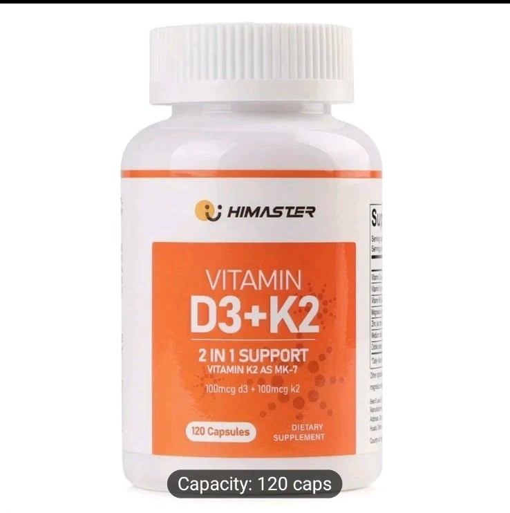 Vitamin K2 MK-7 (100mcg) + Vitamin D3 (4000 IU) 120 Softgels, 2-in-1 Support