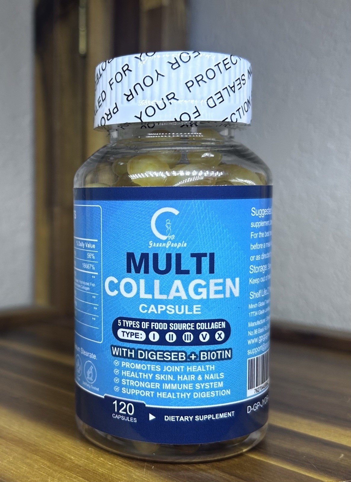 Multi Collagen Peptides 2000mg,Hydrolyzed Peptides!  120 Capsules- Exp 12/2026