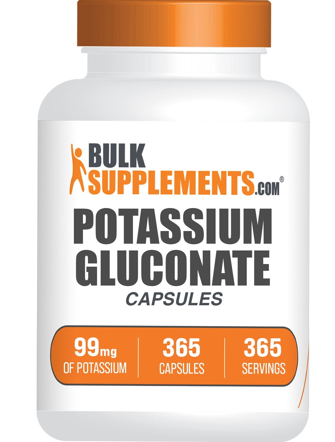 BulkSupplements Potassium Gluconate 365 Capsules – 99mg Potassium per Serving