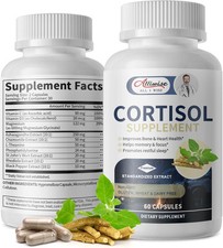 Super Cortisol Supplement Ashwagandha Relieve Stress w/Rhodiola, L-Theanine