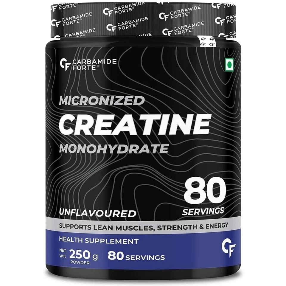 Creatine Mono Hydrate Powder | Micronized Monohydrate 250gm Unflavoured 80 Serv.