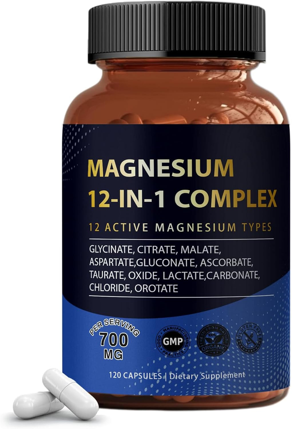 Puravita Magnesium Complex 700Mg 12 in 1 Magnesium Supplement with Glycinate, Ci