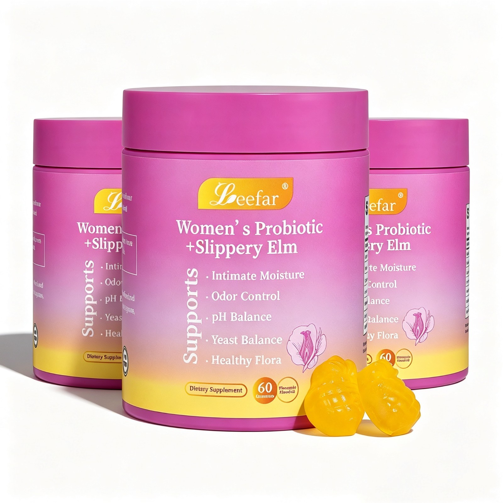 3 Pack LEEFAR Her Juicy Feminine Probiotics for Women’s pH Balance and Dryness