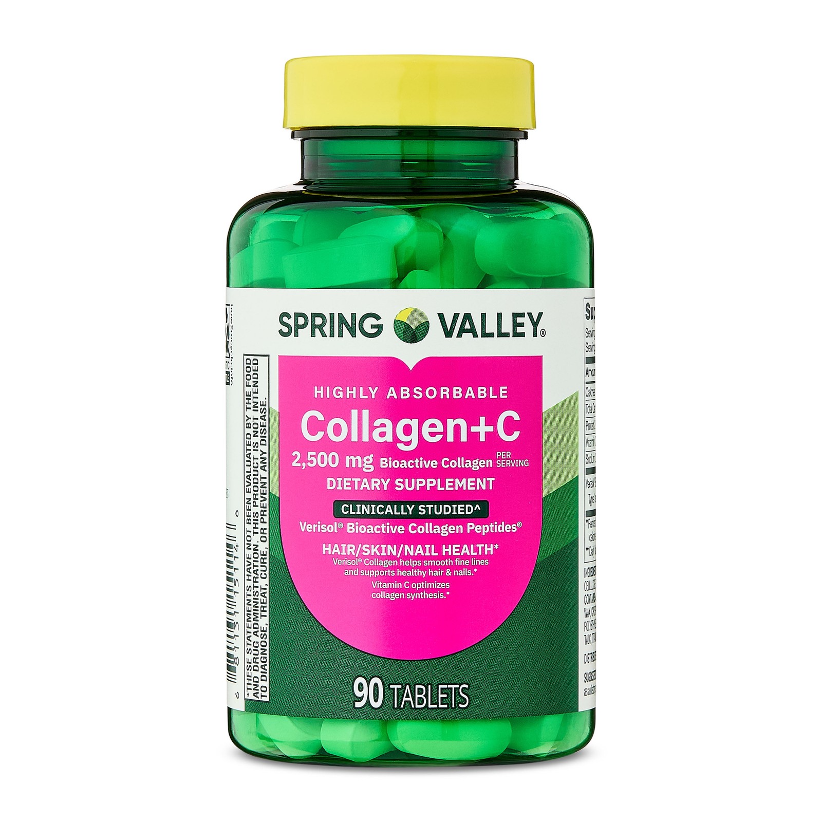 Spring Valley Highly Absorbable Collagen + C Tablets  2,500 mg, 90 Count