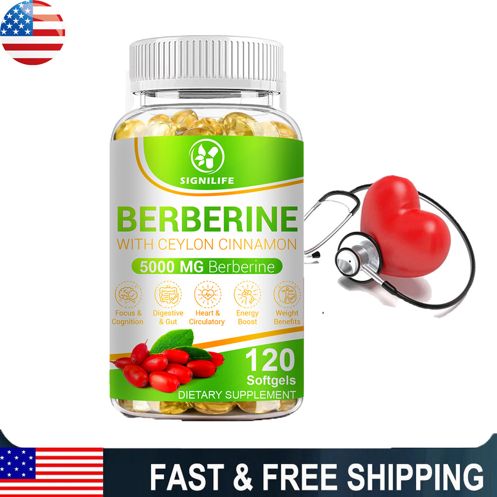 120ct Berberine HCL 5000mg Premium Supplement Supports Cholesterol &Wellness
