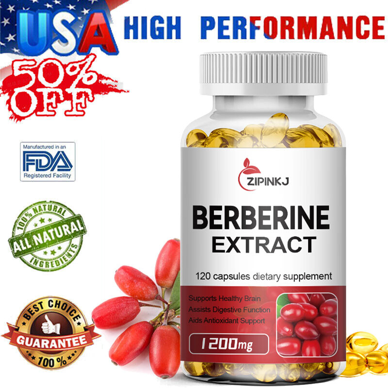 Premium Berberine HCL Extract 1200mg 120ct Healthy Cholesterol Anti-inflammatory