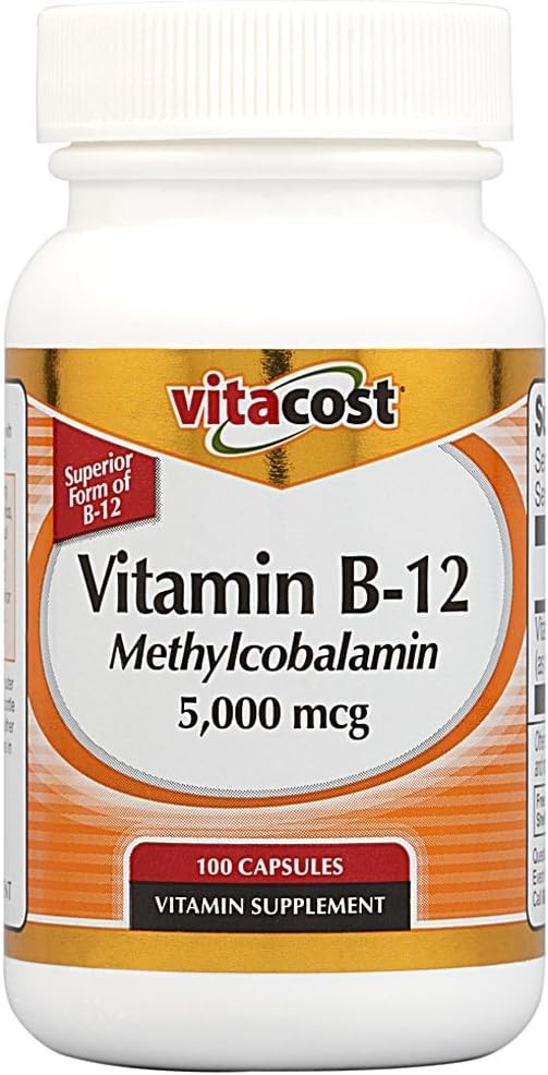 Vitacost Vitamin B-12 Methylcobalamin – 5000 mcg – 100 Capsules