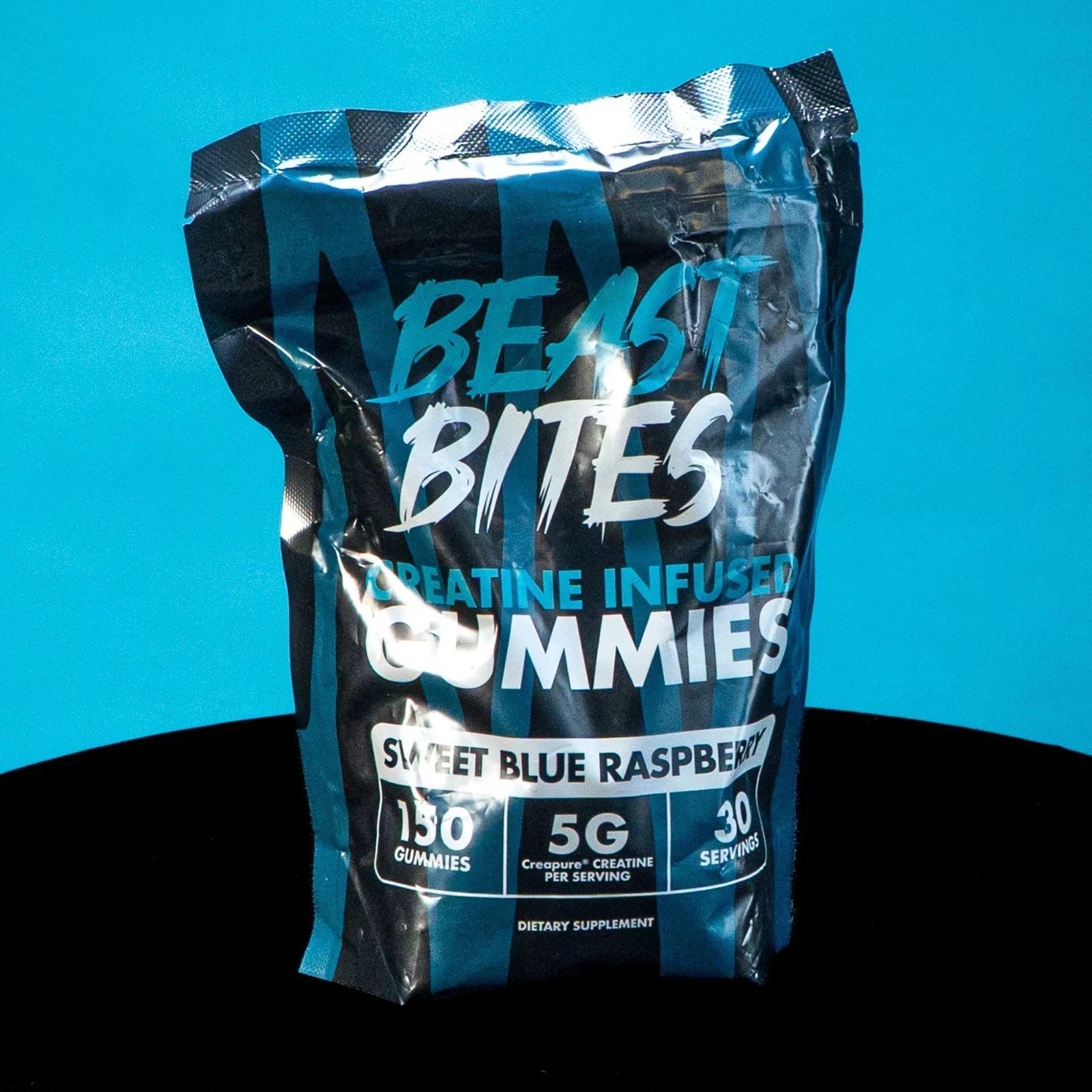 Beast Bites Creatine Infused Gummies – Blue Raspberry – 150 Servings