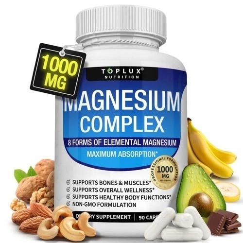 Magnesium complex supplement: 1000mg of 8-element magnesium, 90 capsules