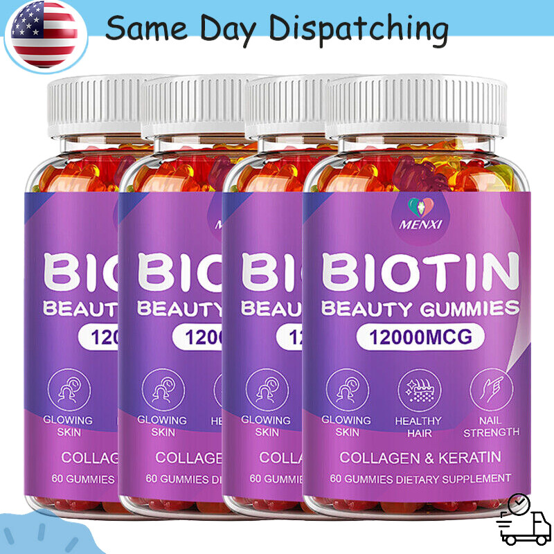 Collagen Vitamin Gummies for Hair,Skin,and Nails,Premium Collagen biotin 12000mg