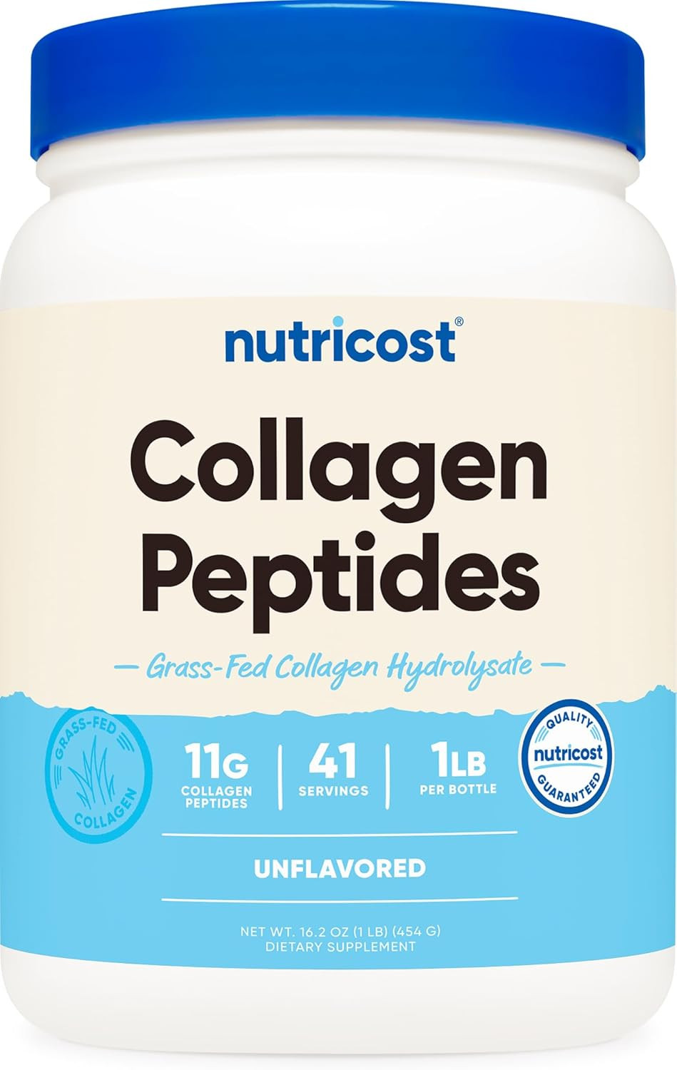 Nutricost Grass-Fed Collagen Powder 1LB (454 G) – Grass Fed Bovine Collagen Hyd