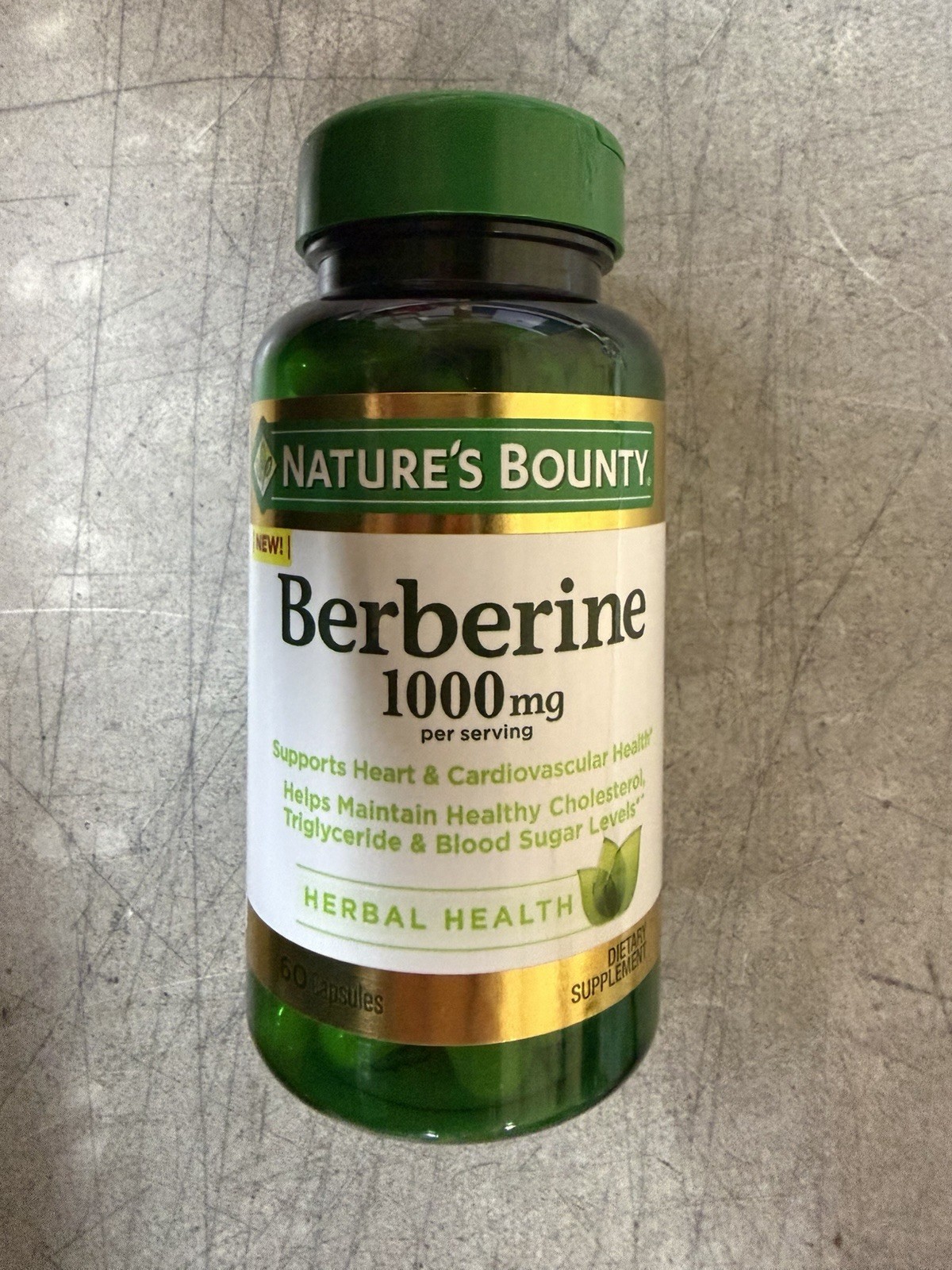 NEW Nature’s Bounty 1000 Mg Berberine 60 Capsules 1pack Exp : 06/2026