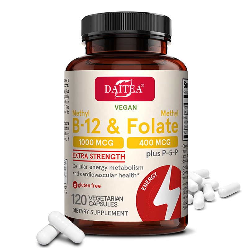 Vitamin B12 & B6 Support Energy Metabolism Gluten Free Vegan-30/60/120 Capsules