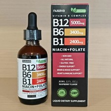 1-5 bottles Vitamin B12 and B6 Liquid Drops, B12 Sublingual Vitamin B Complex
