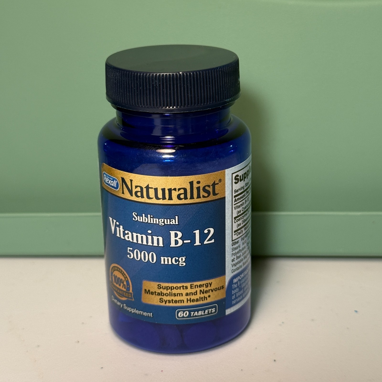 Rexall Naturalist Vitamin B-12 5000 mcg Sublingual Tablets 60 Ct EXP July 2027
