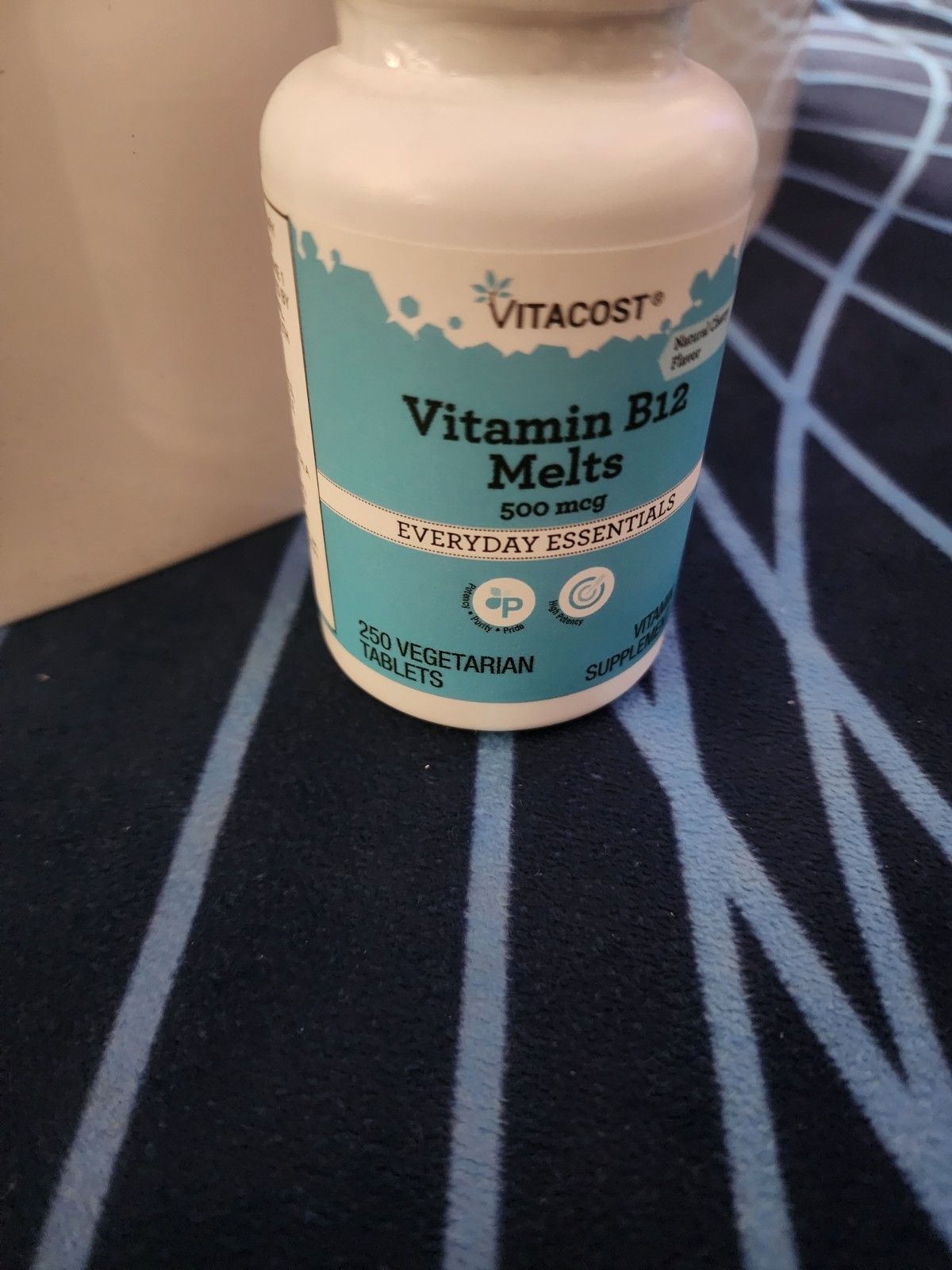 Vitacost Vitamin B12 500 mcg Melts Cherry Flavor 250 Vegan Tablets