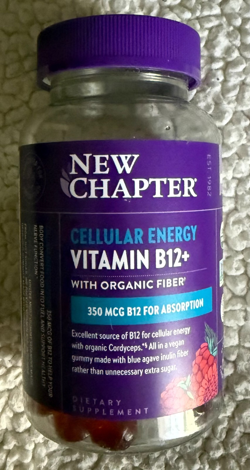 New Chapter Cellular Energy Vitamin B12+ 60 Raspberry Flavored Gummies EXP05/26+