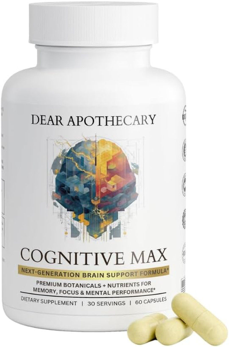 Cognitive Max Brain Health Supplement – DMAE Bacopa Ginkgo GABA Phosphatidylseri